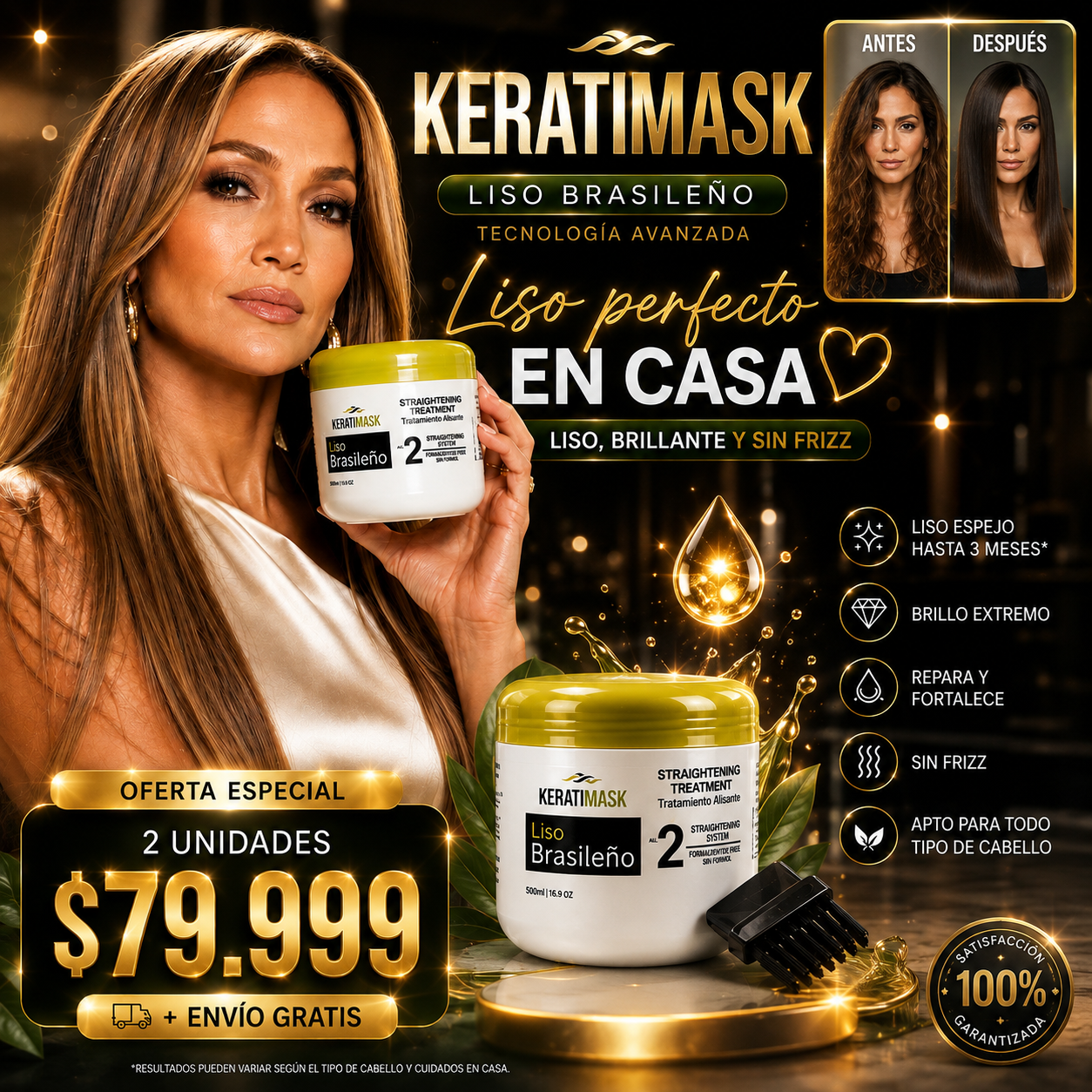 "Keratimask Liso Brasileño — Tratamiento Alisador Premium"